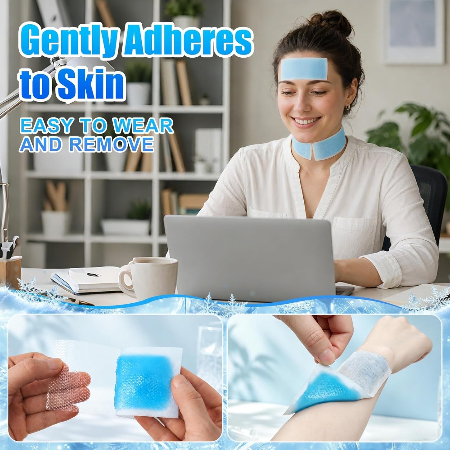 Cooling Gel Patches (12 Pack) for Neck & Body – Instant Heat Relief
