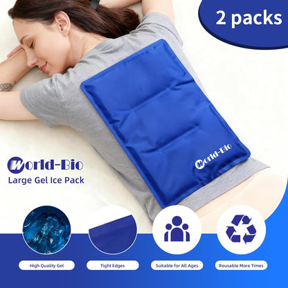 Large Cold & Hot Gel Pack (2 Pack) – Flexible Therapy Pad for Hip, Back, Shoulder & Knee Pain Relief