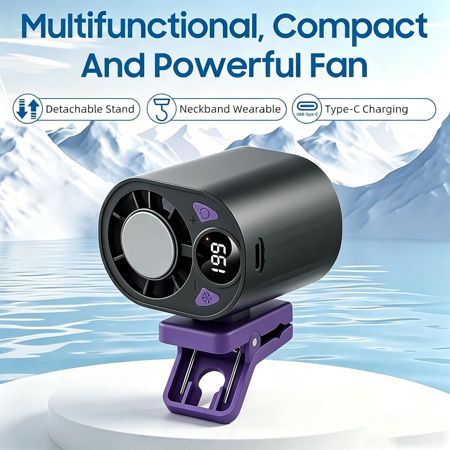 USB Rechargeable Clip-On Car Fan – Portable Bladeless Cooling Fan