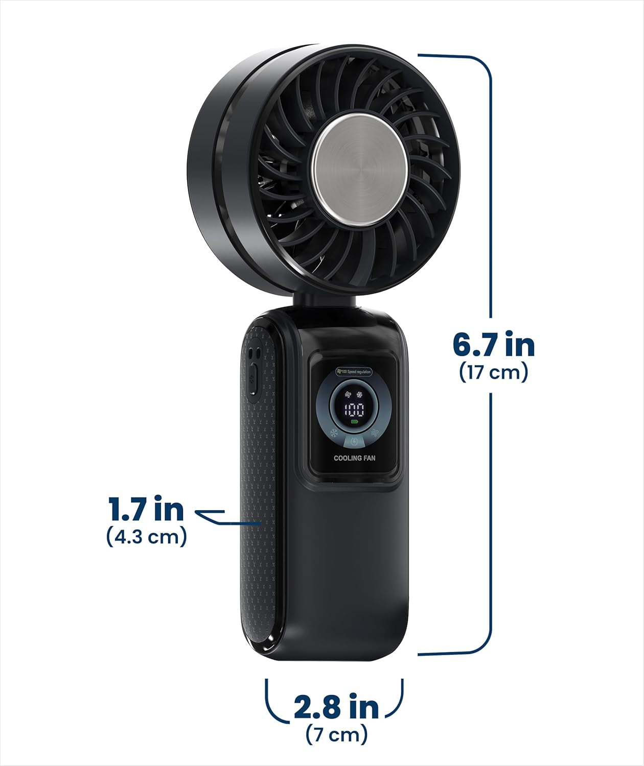 Portable Handheld Fan – Rechargeable Mini Fan with LED Display & 5 Speeds