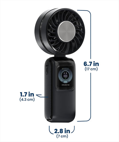 Portable Handheld Fan – Rechargeable Mini Fan with LED Display & 5 Speeds
