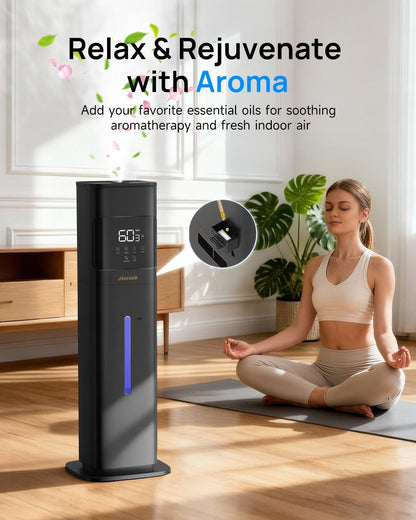8 L Warm & Cool Mist Humidifier for Rooms up to 46 m² with Essential Oil Diffuser