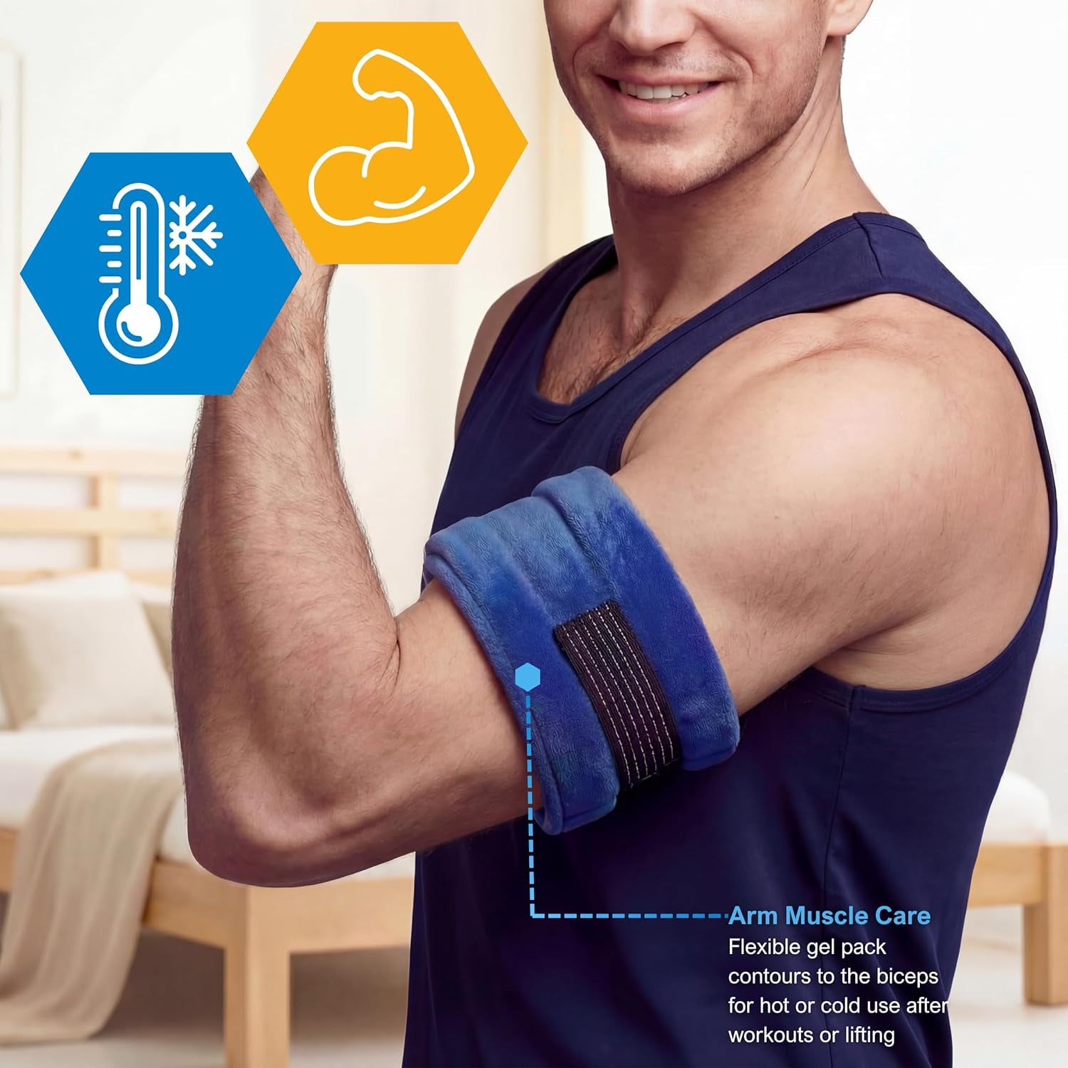 Reusable Hot & Cold Gel Pack with Adjustable Therapy Belt (2 Pack)