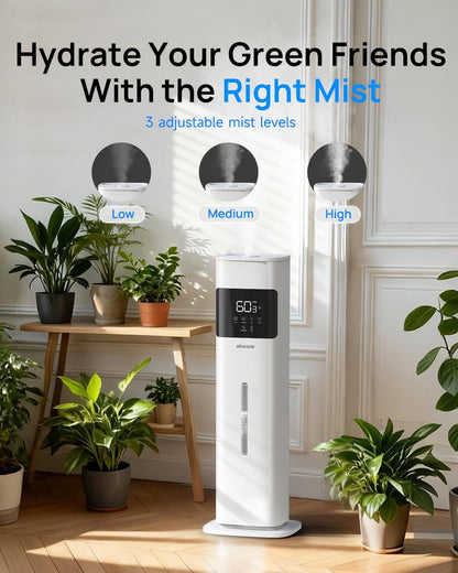 Humidifiers for Bedroom, Humidifier Large Room, White | Warm & Cool Mist, 2.1Gal/8L, 500 Sq Ft Coverage, Run 48H, Auto Humidity Control, Essential Oil Diffuser, for Home Baby Plants