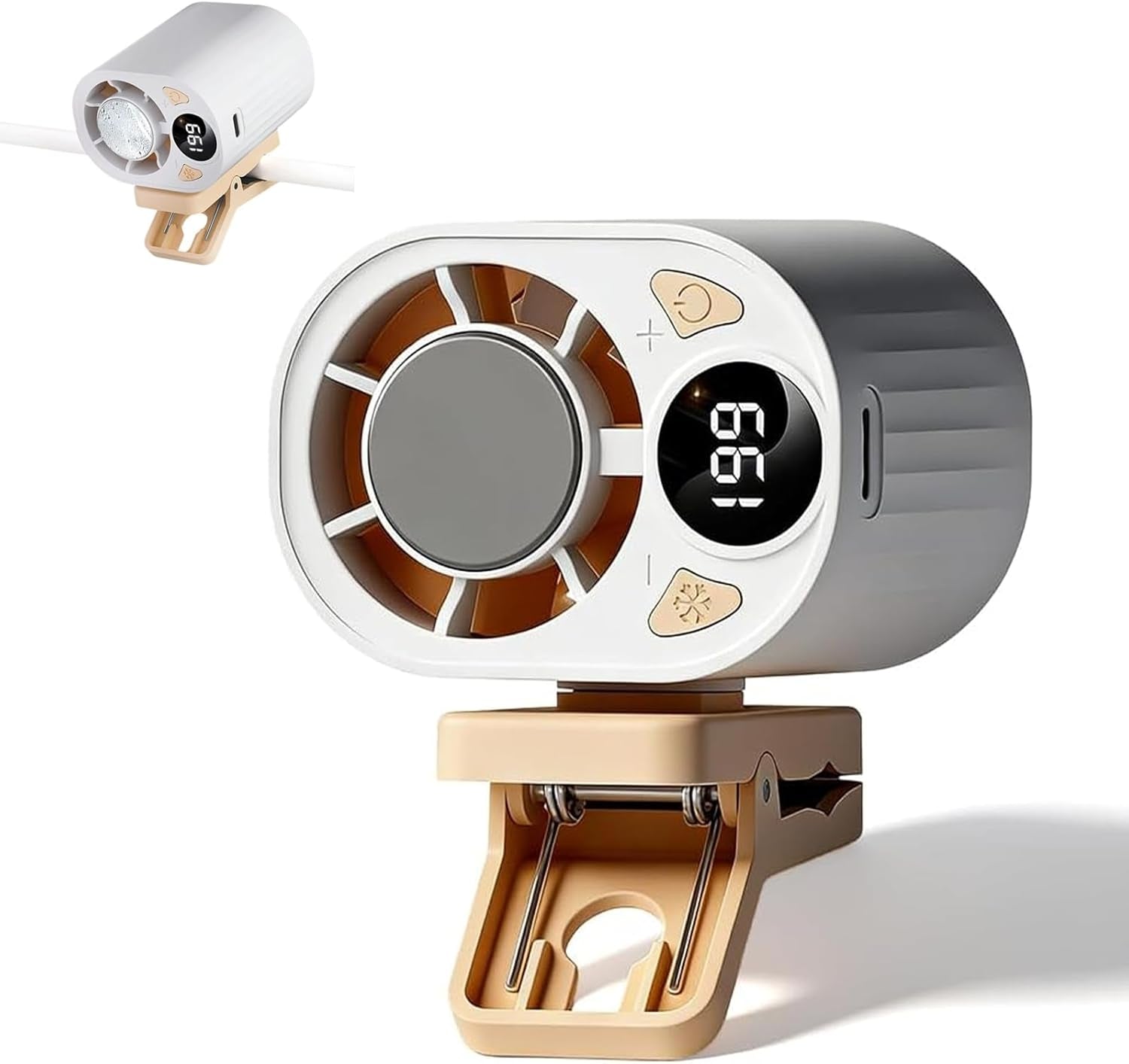 USB Rechargeable Clip-On Car Fan – Portable Bladeless Cooling Fan