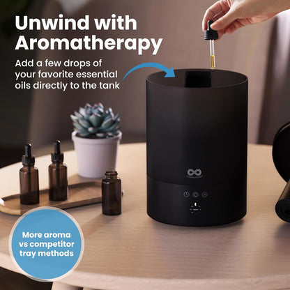 2.5 L Top-Fill Cool Mist Humidifier for Bedroom – Quiet with 24-Hour Runtime