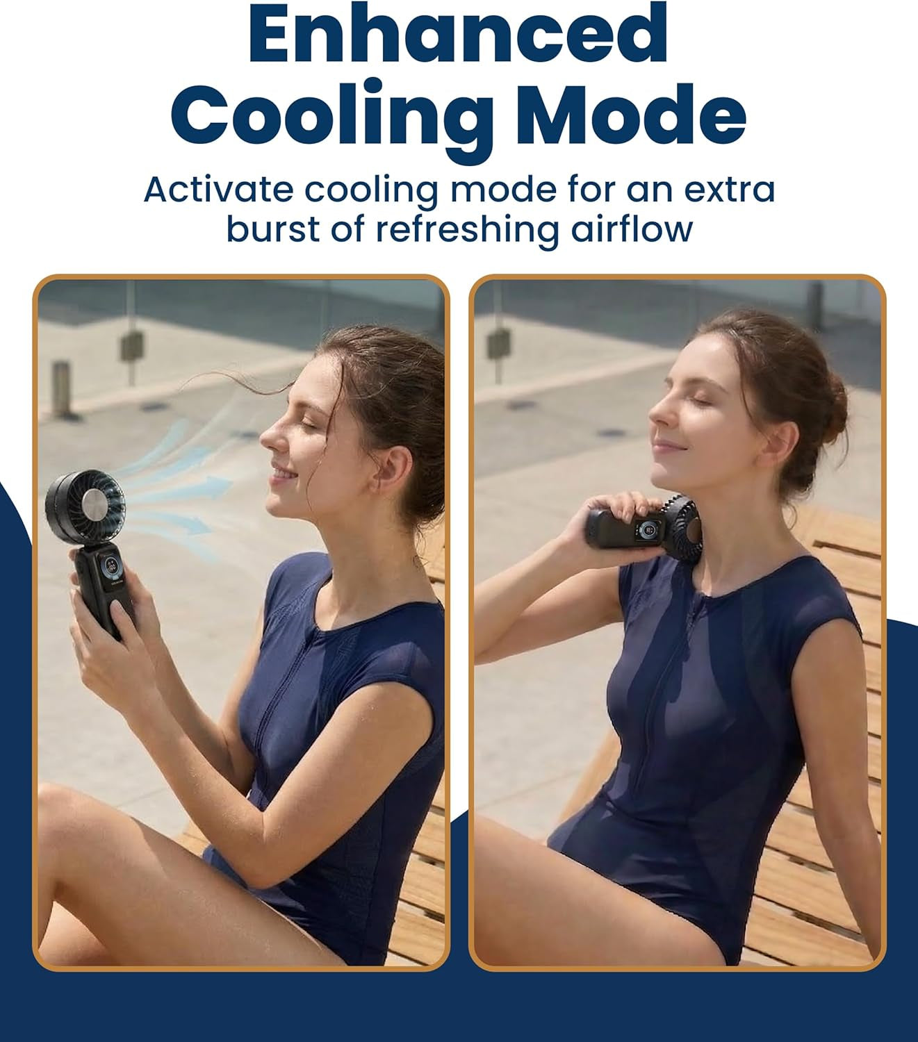 Portable Handheld Fan – Rechargeable Mini Fan with LED Display & 5 Speeds