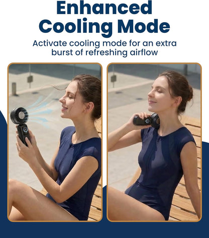 Portable Handheld Fan – Rechargeable Mini Fan with LED Display & 5 Speeds