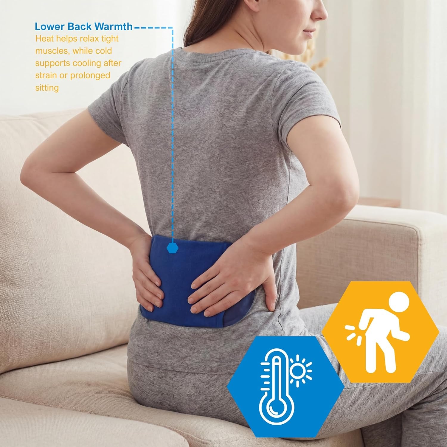 Reusable Hot & Cold Gel Pack with Adjustable Therapy Belt (2 Pack)