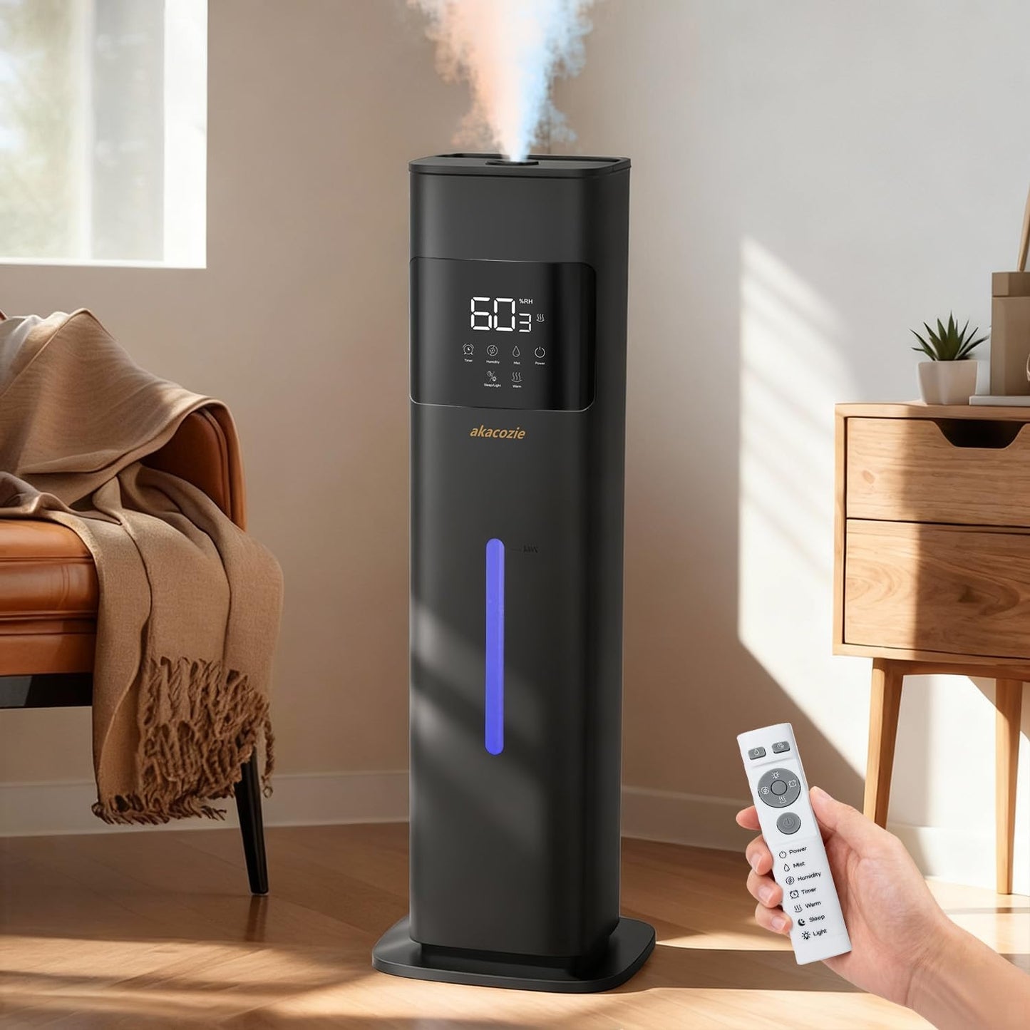 8 L Warm & Cool Mist Humidifier for Rooms up to 46 m² with Essential Oil Diffuser