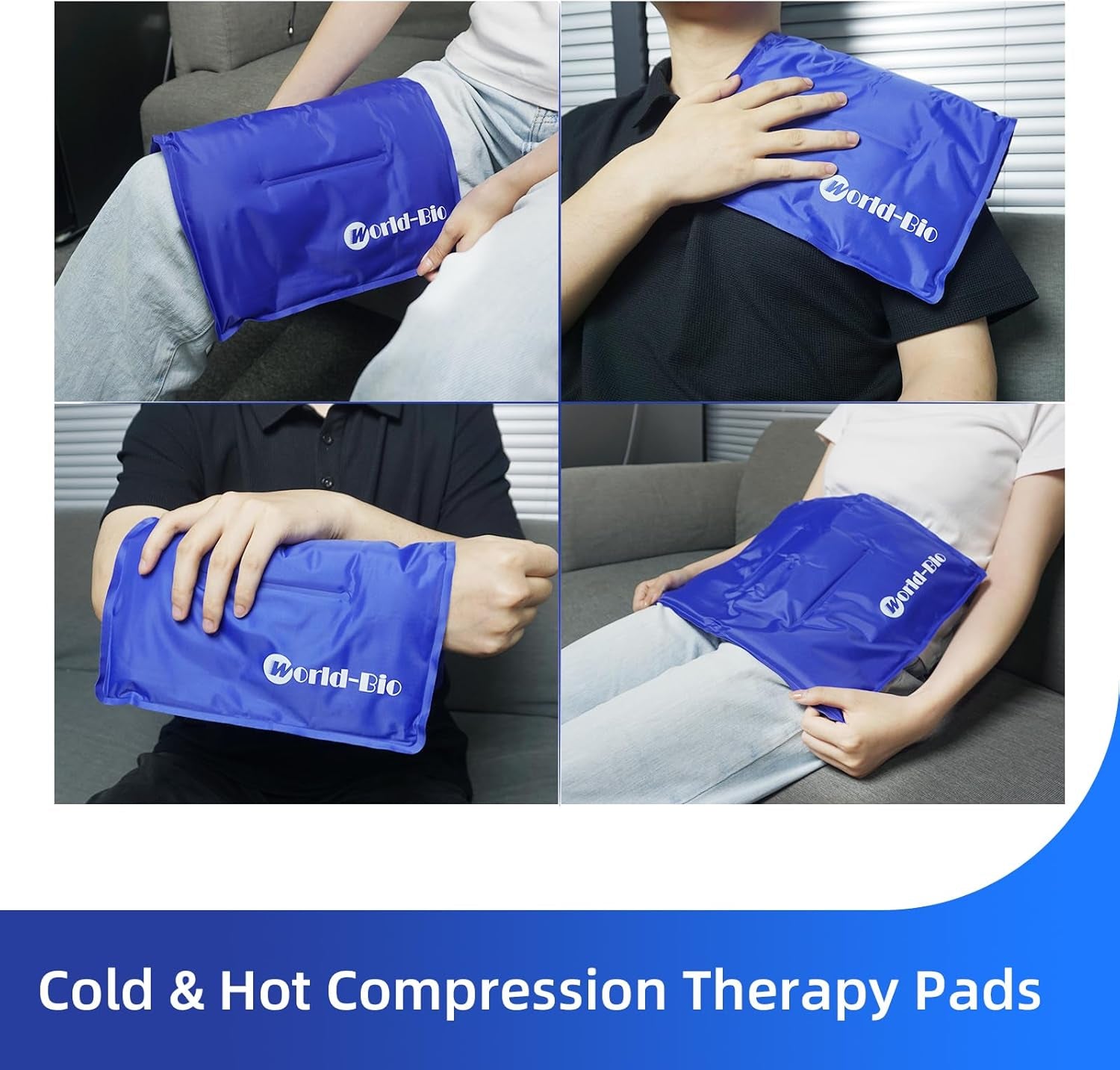 Large Cold & Hot Gel Pack (2 Pack) – Flexible Therapy Pad for Hip, Back, Shoulder & Knee Pain Relief