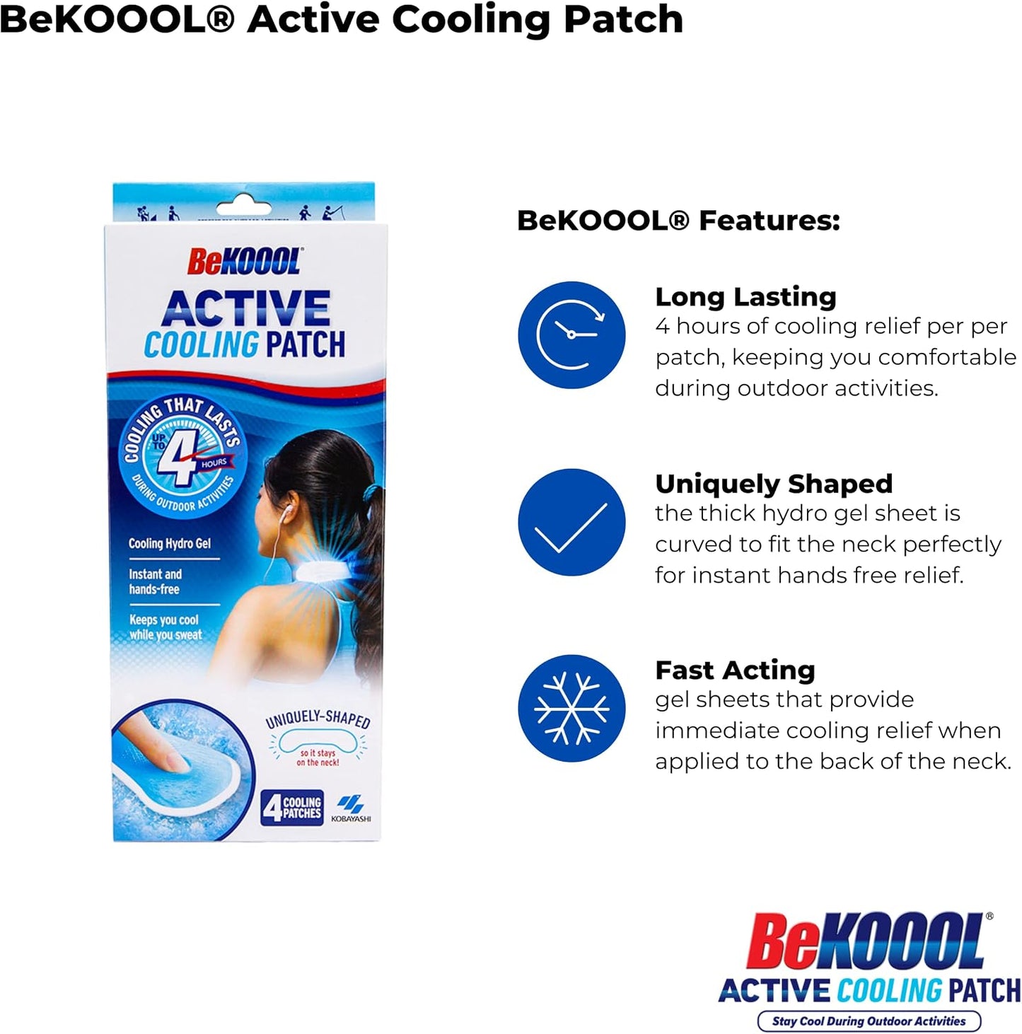 Active Cooling Patches (4 Pack) for Sports & Outdoor Activities